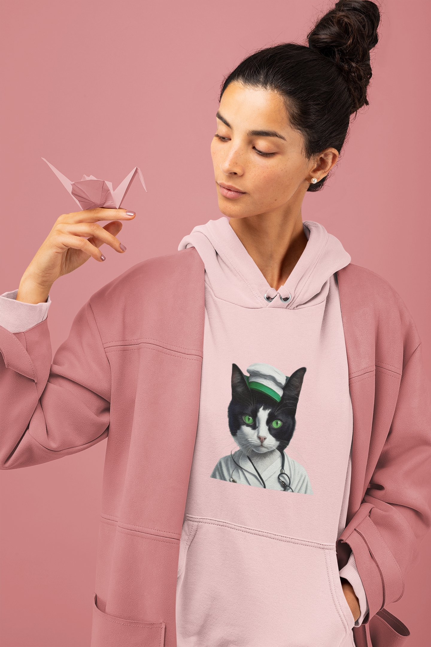 "Nurse Cat" Unisex Eco Friendly Hoodie