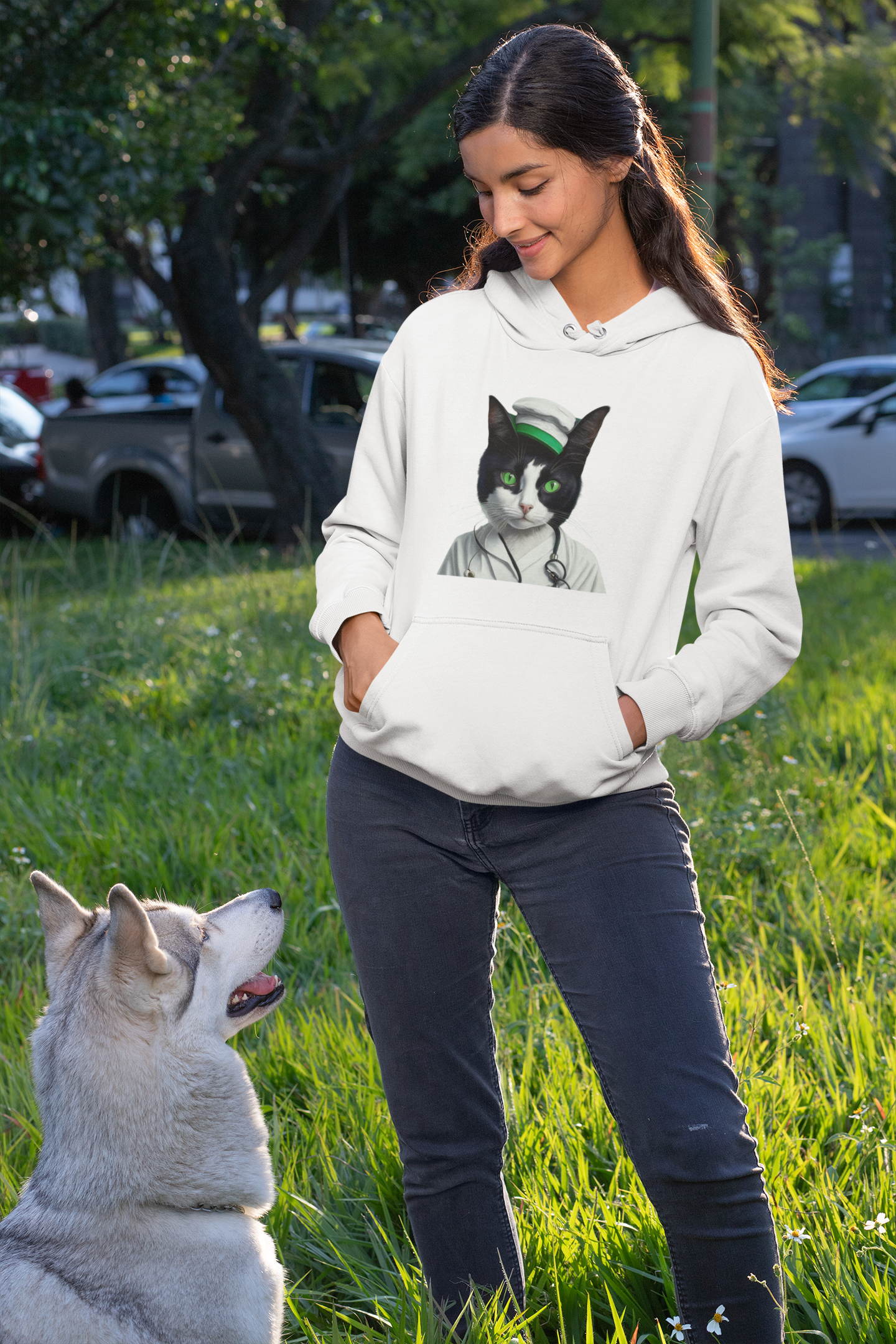 "Nurse Cat" Unisex Eco Friendly Hoodie